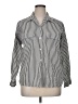 Sag Harbor Stripes Silver Black Long Sleeve Button-Down Shirt Size 14 - photo 1