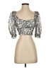 Minkpink Silver 3/4 Sleeve Top Size XS - photo 1
