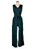 Elevenses 100% Rayon Argyle Teal Jumpsuit Size 8 - photo 1