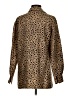 Sunny Leigh 100% Silk Animal Print Brown Long Sleeve Silk Top Size S - photo 2