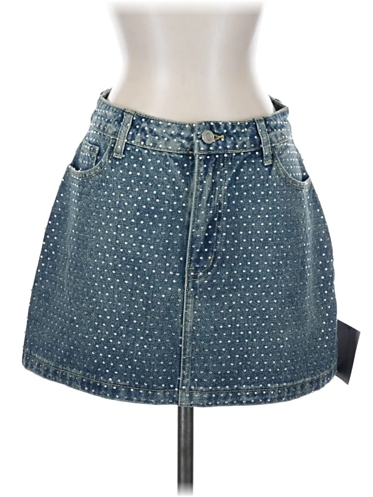 Lulus Denim Skirt In Blue