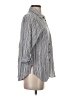 N Touch 100% Rayon Stripes Gray 3/4 Sleeve Button-Down Shirt Size S - photo 4