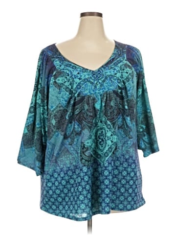 One World 3/4 Sleeve Blouse (view 1)