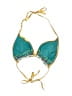 Unbranded Graphic Aztec Or Tribal Print Teal Swimsuit Top Size 8 - photo 1
