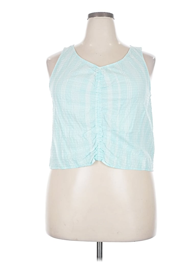 Pre-owned A.n.a. A New Approach Sleeveless Blouse In Blue