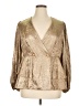 Shein Curve 100% Polyester Gold Long Sleeve Blouse Size 14 Plus (1) - photo 1