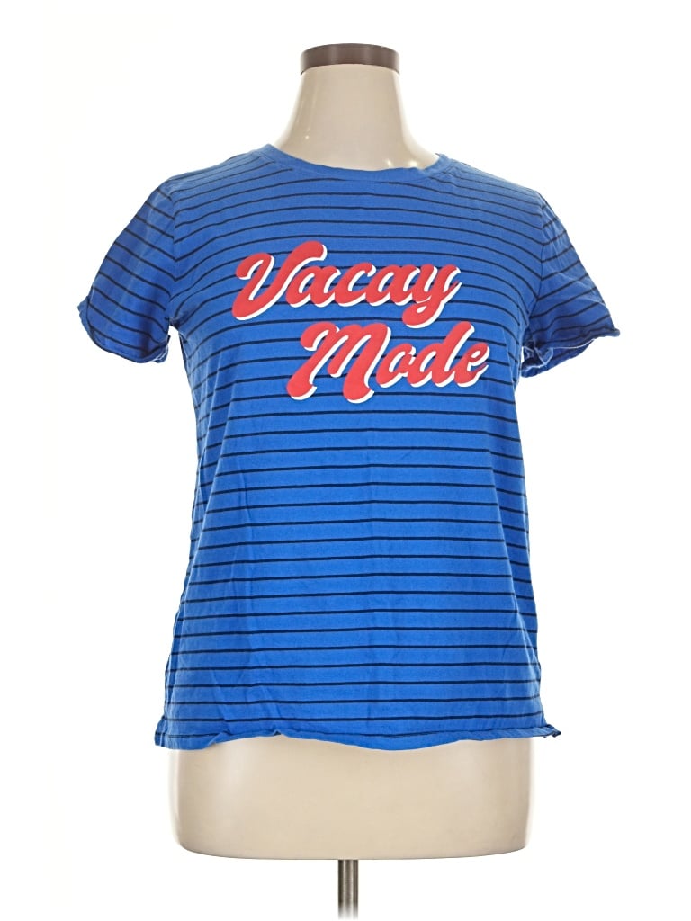 Pre-owned St. John's Bay Short Sleeve T-shirt In Blue