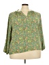PREMISE 100% Polyester Green 3/4 Sleeve Blouse Size 2X - photo 1