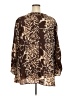 Avon 100% Polyester Animal Print Brown Long Sleeve Blouse Size 2X - photo 2