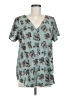 Lularoe Paisley Teal Short Sleeve Blouse Size M - photo 1
