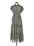 Max Studio 100% Polyester Polka Dots Gray Black Casual Dress Size XS - photo 1