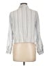 Love Notes 100% Cotton Stripes Gray Long Sleeve Blouse Size L - photo 2
