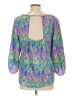 American Eagle Outfitters 100% Polyester Blue 3/4 Sleeve Blouse Size L - photo 2