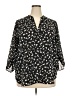 Lush 100% Polyester Black 3/4 Sleeve Blouse Size 2X - photo 1