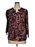 By Design Paisley Burgundy 3/4 Sleeve Blouse Size XL - photo 1