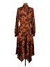 Future Collective 100% Polyester Paisley Brown Casual Dress Size S - photo 2