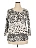 David Cline Animal Print Silver 3/4 Sleeve Top Size XXL - photo 1