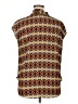 Bellatrix 100% Polyester Chevron-herringbone Brown Sleeveless Blouse Size L - photo 2