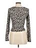Just Polly Animal Print Leopard Print Brown Long Sleeve Top Size M - photo 2