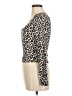 Just Polly Animal Print Leopard Print Brown Long Sleeve Top Size M - photo 5