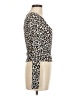 Just Polly Animal Print Leopard Print Brown Long Sleeve Top Size M - photo 4