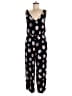 Ann Taylor LOFT 100% Polyester Hearts Black Jumpsuit Size M - photo 1