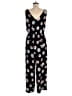 Ann Taylor LOFT 100% Polyester Hearts Black Jumpsuit Size M - photo 2