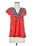 Meadow Rue Red Short Sleeve Blouse Size XS - photo 1