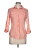 SO 100% Cotton Orange Pink 3/4 Sleeve Button-Down Shirt Size L - photo 1