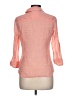 SO 100% Cotton Orange Pink 3/4 Sleeve Button-Down Shirt Size L - photo 2