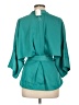 Tome 100% Polyester Teal 3/4 Sleeve Blouse Size L - photo 2