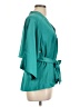 Tome 100% Polyester Teal 3/4 Sleeve Blouse Size L - photo 4