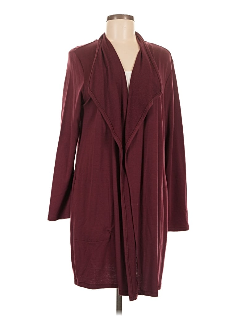 Pre-owned Purejill Cardigan Sweater In Burgundy