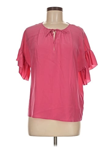 RED Valentino Short Sleeve Silk Top (view 1)