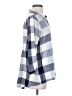 Soft Surroundings Checkered-gingham Blue 3/4 Sleeve Button-Down Shirt Size S - photo 4