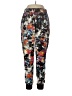 Aqua 100% Polyester Print Black Casual Pants Size L - photo 1