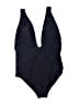Zeraca Solid Black One Piece Swimsuit Size M - photo 1