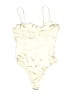 Zara 100% Polyester Ivory Gold Bodysuit Size S - photo 1