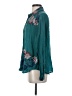 Johnny Was 100% Rayon Paisley Floral Teal Long Sleeve Blouse Size S - photo 5
