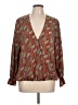 Shein Curve 100% Polyester Paisley Brown Long Sleeve Blouse Size 12 Plus (0) - photo 1