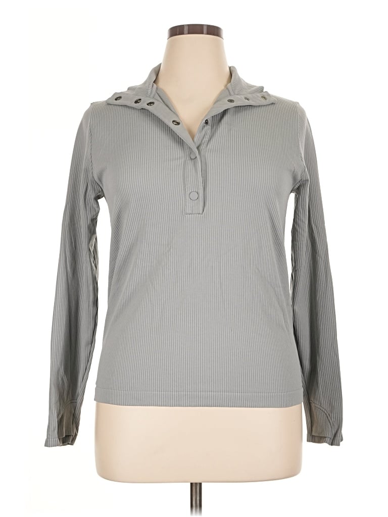 Pre-owned Athleta Fleece Jacket In Gray