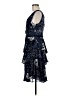 MARCHESA notte 100% Polyester Paisley Blue Cocktail Dress Size 6 - photo 5