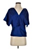 Cynthia Steffe Solid Blue Short Sleeve Blouse Size S - photo 1