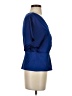 Cynthia Steffe Solid Blue Short Sleeve Blouse Size S - photo 4