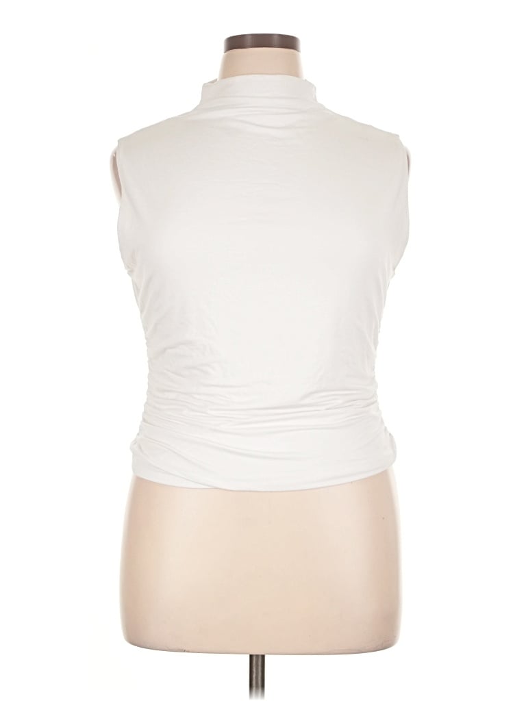 Pre-owned Ophelia Roe Sleeveless Top White Cowl Neck Tops