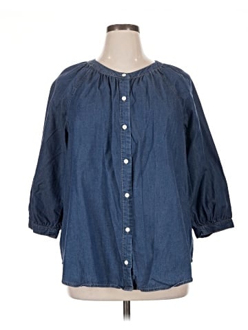 Lane Bryant 3/4 Sleeve Button-Down Shirt (view 1)