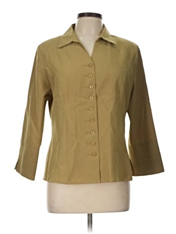 Kathy Che 3/4 Sleeve Button-Down Shirt (view 1)