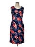 Lands' End Floral Blue Casual Dress Size 10 - photo 1