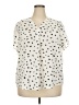 Papermoon 100% Polyester Polka Dots Ivory Short Sleeve Blouse Size 2X - photo 1