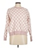 T Tahari Checkered-gingham Pink Pullover Sweater Size M - photo 1